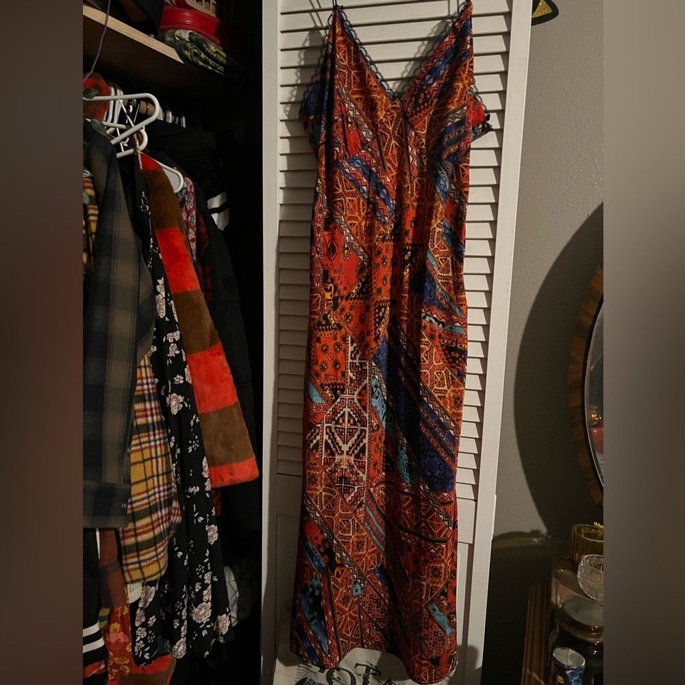 Red Geo Print Slipdress F21